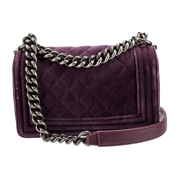 CHANEL Velvet Quilted Small Boy Flap Purple - Picture 5 of 15